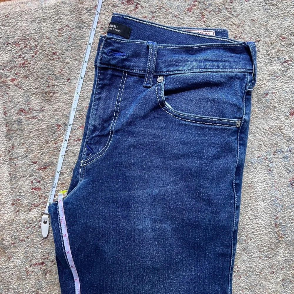 EUC‼️True Religion Ricky Relaxed Straight Jeans Dark Wash Blue Denim Mens 32x32